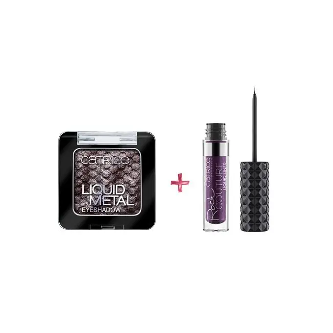 Catrice EYELINER LIQUIDE ROCK COUTURE 050 + FARD À PAUPIÈRES MÉTAL LIQUIDE 080