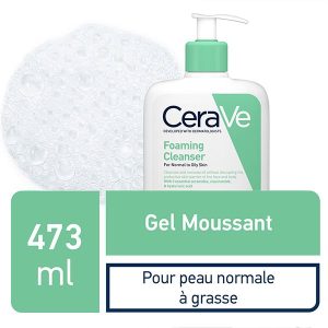 CERAVE GEL MOUSSANT NETTOYANT PEAU NORMALE À GRASSE | 473ML